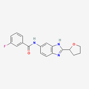 3-fluoro-N-[2-(tetrahydrofuran-2-yl)-1H-benzimidazol-5-yl]benzamide