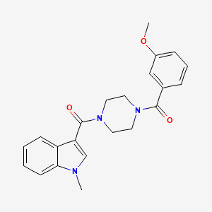 molecular formula C22H23N3O3 B4515981 (3-methoxyphenyl){4-[(1-methyl-1H-indol-3-yl)carbonyl]piperazin-1-yl}methanone 