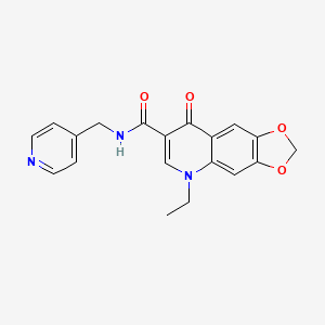 5-ethyl-8-oxo-N-(pyridin-4-ylmethyl)-5,8-dihydro[1,3]dioxolo[4,5-g]quinoline-7-carboxamide