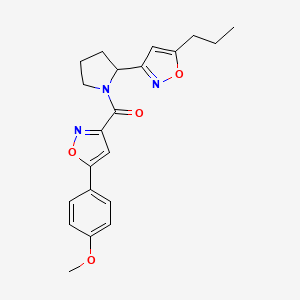 3-{1-[5-(4-Methoxyphenyl)-1,2-oxazole-3-carbonyl]pyrrolidin-2-YL}-5-propyl-1,2-oxazole