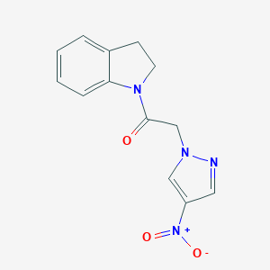 molecular formula C13H12N4O3 B451599 1-({4-nitro-1H-pyrazol-1-yl}acetyl)indoline 
