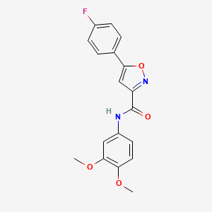 molecular formula C18H15FN2O4 B4516023 N-(3,4-dimethoxyphenyl)-5-(4-fluorophenyl)-1,2-oxazole-3-carboxamide 