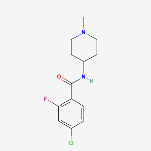 molecular formula C13H16ClFN2O B4516053 4-chloro-2-fluoro-N-(1-methyl-4-piperidinyl)benzamide 