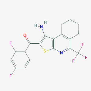 [1-Amino-5-(trifluoromethyl)-6,7,8,9-tetrahydrothieno[2,3-c]isoquinolin-2-yl](2,4-difluorophenyl)methanone