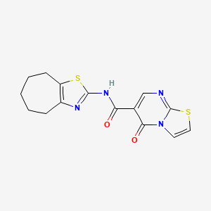 5-oxo-N-(5,6,7,8-tetrahydro-4H-cyclohepta[d][1,3]thiazol-2-yl)-5H-[1,3]thiazolo[3,2-a]pyrimidine-6-carboxamide