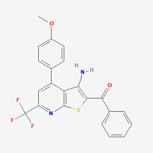 molecular formula C22H15F3N2O2S B451611 [3-Amino-4-(4-methoxyphenyl)-6-(trifluoromethyl)thieno[2,3-b]pyridin-2-yl](phenyl)methanone 