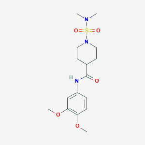 molecular formula C16H25N3O5S B4516124 N-(3,4-dimethoxyphenyl)-1-[(dimethylamino)sulfonyl]-4-piperidinecarboxamide 