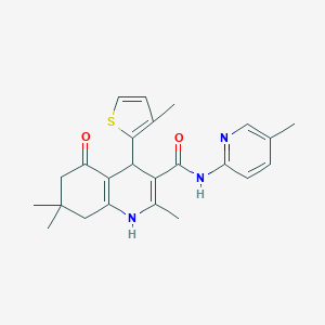 molecular formula C24H27N3O2S B451613 2,7,7-trimethyl-N-(5-methyl-2-pyridinyl)-4-(3-methyl-2-thienyl)-5-oxo-1,4,5,6,7,8-hexahydro-3-quinolinecarboxamide 
