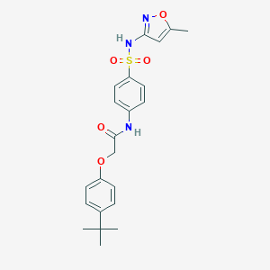 molecular formula C22H25N3O5S B451615 2-(4-tert-butylphenoxy)-N-(4-{[(5-methyl-3-isoxazolyl)amino]sulfonyl}phenyl)acetamide 