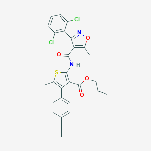 Propyl 4-(4-tert-butylphenyl)-2-({[3-(2,6-dichlorophenyl)-5-methylisoxazol-4-yl]carbonyl}amino)-5-methylthiophene-3-carboxylate