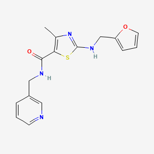 molecular formula C16H16N4O2S B4516193 2-[(2-furylmethyl)amino]-4-methyl-N-(3-pyridinylmethyl)-1,3-thiazole-5-carboxamide 