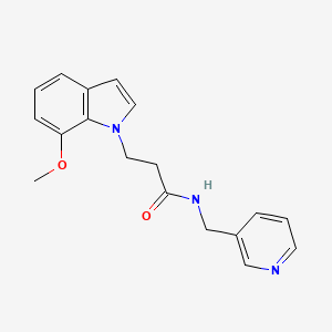 molecular formula C18H19N3O2 B4516230 3-(7-methoxy-1H-indol-1-yl)-N-(3-pyridinylmethyl)propanamide 