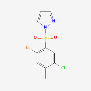 molecular formula C10H8BrClN2O2S B4516264 1-[(2-bromo-5-chloro-4-methylphenyl)sulfonyl]-1H-pyrazole 