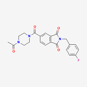 molecular formula C22H20FN3O4 B4516302 5-[(4-acetyl-1-piperazinyl)carbonyl]-2-(4-fluorobenzyl)-1H-isoindole-1,3(2H)-dione 