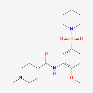 N-[2-methoxy-5-(1-piperidinylsulfonyl)phenyl]-1-methyl-4-piperidinecarboxamide