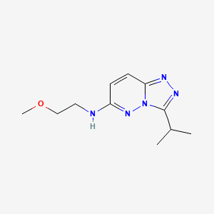 molecular formula C11H17N5O B4516384 3-isopropyl-N-(2-methoxyethyl)[1,2,4]triazolo[4,3-b]pyridazin-6-amine 