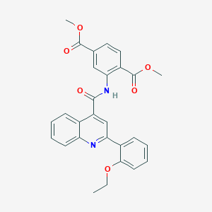 molecular formula C28H24N2O6 B451639 Dimethyl 2-({[2-(2-ethoxyphenyl)-4-quinolinyl]carbonyl}amino)terephthalate 