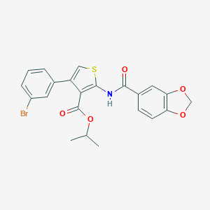 Isopropyl 2-[(1,3-benzodioxol-5-ylcarbonyl)amino]-4-(3-bromophenyl)-3-thiophenecarboxylate