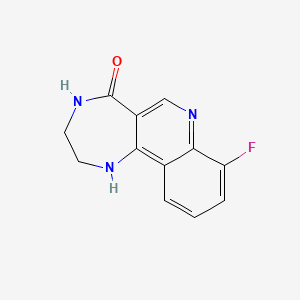 molecular formula C12H10FN3O B4516424 8-fluoro-1,2,3,4-tetrahydro-5H-[1,4]diazepino[6,5-c]quinolin-5-one 