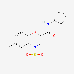 N-CYCLOPENTYL-4-METHANESULFONYL-6-METHYL-3,4-DIHYDRO-2H-1,4-BENZOXAZINE-2-CARBOXAMIDE