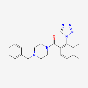 molecular formula C21H24N6O B4516459 1-benzyl-4-[3,4-dimethyl-2-(1H-tetrazol-1-yl)benzoyl]piperazine 