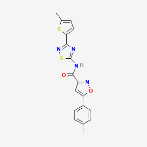 5-(4-methylphenyl)-N-[3-(5-methyl-2-thienyl)-1,2,4-thiadiazol-5-yl]-3-isoxazolecarboxamide