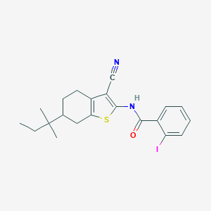 molecular formula C21H23IN2OS B451649 N-[3-cyano-6-(2-methylbutan-2-yl)-4,5,6,7-tetrahydro-1-benzothiophen-2-yl]-2-iodobenzamide 