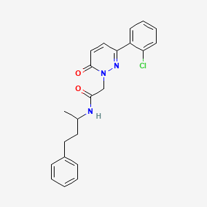 molecular formula C22H22ClN3O2 B4516499 2-[3-(2-chlorophenyl)-6-oxo-1(6H)-pyridazinyl]-N-(1-methyl-3-phenylpropyl)acetamide 