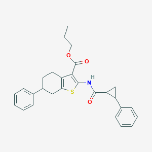 Propyl 6-phenyl-2-{[(2-phenylcyclopropyl)carbonyl]amino}-4,5,6,7-tetrahydro-1-benzothiophene-3-carboxylate