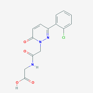 molecular formula C14H12ClN3O4 B4516504 N-{[3-(2-chlorophenyl)-6-oxo-1(6H)-pyridazinyl]acetyl}glycine 