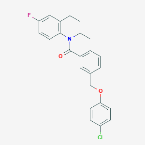 4-chlorophenyl 3-[(6-fluoro-2-methyl-3,4-dihydro-1(2H)-quinolinyl)carbonyl]benzyl ether