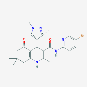 N-(5-BROMO-2-PYRIDYL)-4-(1,3-DIMETHYL-1H-PYRAZOL-4-YL)-2,7,7-TRIMETHYL-5-OXO-1,4,5,6,7,8-HEXAHYDRO-3-QUINOLINECARBOXAMIDE