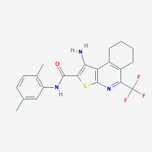 molecular formula C21H20F3N3OS B451655 1-amino-N-(2,5-dimethylphenyl)-5-(trifluoromethyl)-6,7,8,9-tetrahydrothieno[2,3-c]isoquinoline-2-carboxamide 