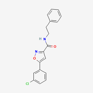 5-(3-chlorophenyl)-N-(2-phenylethyl)-3-isoxazolecarboxamide