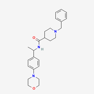 molecular formula C25H33N3O2 B4516601 1-benzyl-N-{1-[4-(4-morpholinyl)phenyl]ethyl}-4-piperidinecarboxamide 