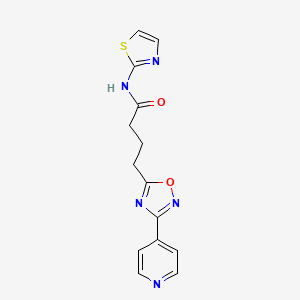 molecular formula C14H13N5O2S B4516613 4-[3-(4-pyridinyl)-1,2,4-oxadiazol-5-yl]-N-1,3-thiazol-2-ylbutanamide 