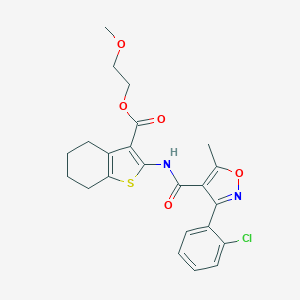 2-Methoxyethyl 2-({[3-(2-chlorophenyl)-5-methyl-1,2-oxazol-4-yl]carbonyl}amino)-4,5,6,7-tetrahydro-1-benzothiophene-3-carboxylate