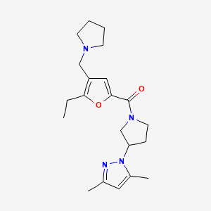 1-{1-[5-ethyl-4-(pyrrolidin-1-ylmethyl)-2-furoyl]pyrrolidin-3-yl}-3,5-dimethyl-1H-pyrazole