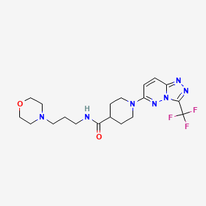 molecular formula C19H26F3N7O2 B4516655 N-[3-(4-morpholinyl)propyl]-1-[3-(trifluoromethyl)[1,2,4]triazolo[4,3-b]pyridazin-6-yl]-4-piperidinecarboxamide 