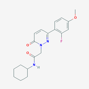 molecular formula C19H22FN3O3 B4516686 N-cyclohexyl-2-[3-(2-fluoro-4-methoxyphenyl)-6-oxo-1(6H)-pyridazinyl]acetamide 