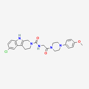 molecular formula C25H28ClN5O3 B4516690 6-chloro-N-{2-[4-(4-methoxyphenyl)-1-piperazinyl]-2-oxoethyl}-1,3,4,9-tetrahydro-2H-beta-carboline-2-carboxamide 