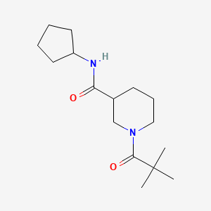 N-cyclopentyl-1-(2,2-dimethylpropanoyl)-3-piperidinecarboxamide