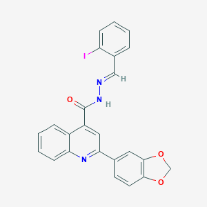 molecular formula C24H16IN3O3 B451673 2-(1,3-benzodioxol-5-yl)-N'-(2-iodobenzylidene)-4-quinolinecarbohydrazide 