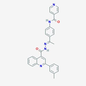 N-[4-(N-{[2-(3-methylphenyl)-4-quinolinyl]carbonyl}ethanehydrazonoyl)phenyl]isonicotinamide