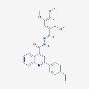 molecular formula C28H27N3O4 B451678 2-(4-ethylphenyl)-N'-(2,4,5-trimethoxybenzylidene)-4-quinolinecarbohydrazide 