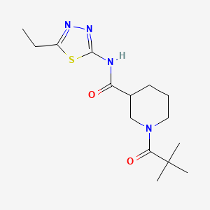 molecular formula C15H24N4O2S B4516797 1-(2,2-dimethylpropanoyl)-N-(5-ethyl-1,3,4-thiadiazol-2-yl)-3-piperidinecarboxamide 