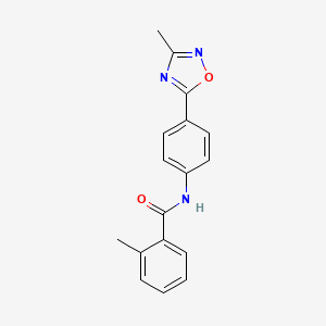 molecular formula C17H15N3O2 B4516814 2-methyl-N-[4-(3-methyl-1,2,4-oxadiazol-5-yl)phenyl]benzamide 