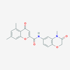 5,7-dimethyl-N-(4-methyl-3-oxo-3,4-dihydro-2H-1,4-benzoxazin-6-yl)-4-oxo-4H-chromene-2-carboxamide