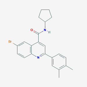 molecular formula C23H23BrN2O B451683 6-bromo-N-cyclopentyl-2-(3,4-dimethylphenyl)quinoline-4-carboxamide 