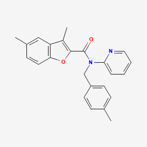 molecular formula C24H22N2O2 B4516848 3,5-dimethyl-N-(4-methylbenzyl)-N-2-pyridinyl-1-benzofuran-2-carboxamide 